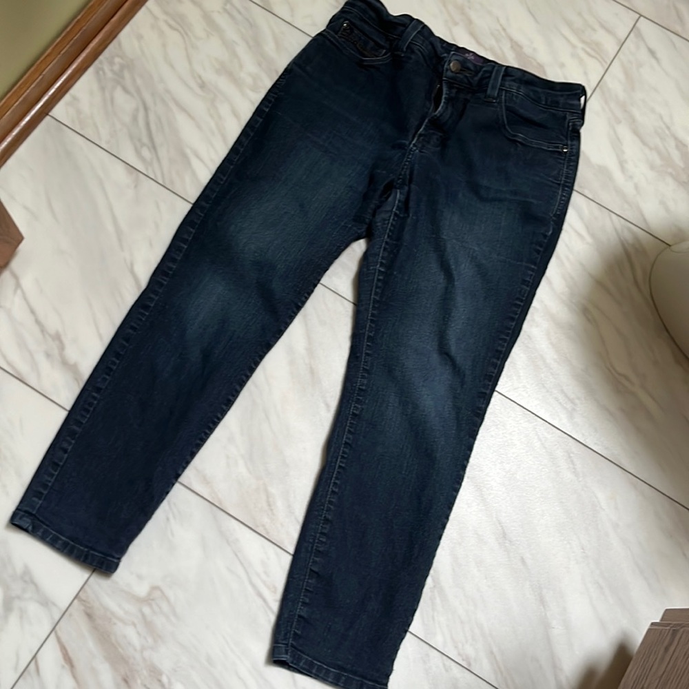 NYDJ - not your daughters jeans size 8 petite, ankle length dark wash denim